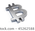 Metall bitcoin sign isolated on white 45262588
