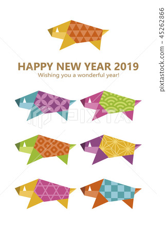 sign of the hog, twelfth sign of the chinese zodiac, material for new year's cards 45262866