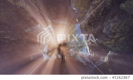 Sun Light inside Mysterious Cave 45262867