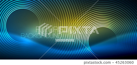 Neon glowing circles background Neon glowing circles background 45263060