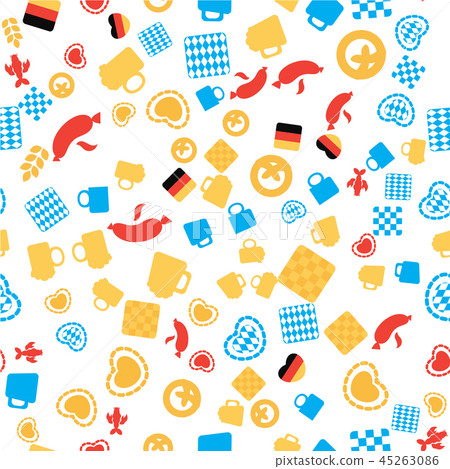 Oktoberfest Seamless Pattern With Drink and Food Oktoberfest Seamless Pattern With Drink and Food 45263086