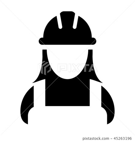 Employee icon vector female construction worker - Stock Illustration ...