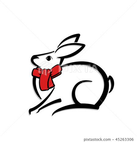 Abstract icon of a rabbit. Abstract icon of a rabbit. 45263306