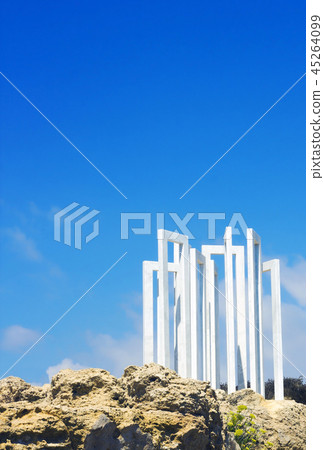 White marble sculpture on rock in Cyprus 45264099