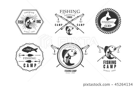 Fishing premium camp since 1965 logo design, wildlife, travel, adventure retro labels vector Fishing premium camp since 1965 logo design, wildlife, travel, adventure retro labels vector 45264134