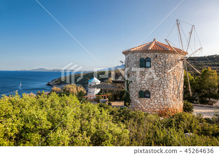 Old windmills on Skinari, Zakynthos island, Greece Old windmills on Skinari, Zakynthos island, Greece 45264636