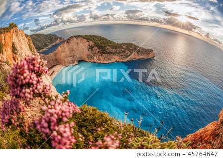 Navagio beach on Zakynthos island in Greece 45264647