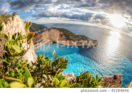 Navagio beach on Zakynthos island in Greece 45264648