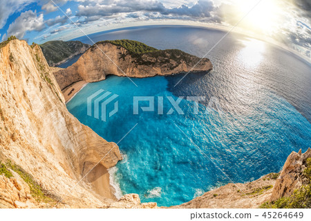 Navagio beach on Zakynthos island in Greece 45264649