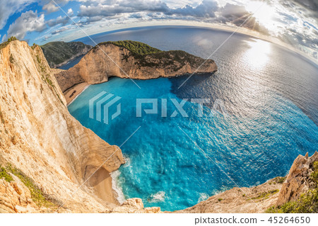 Navagio beach on Zakynthos island in Greece 45264650