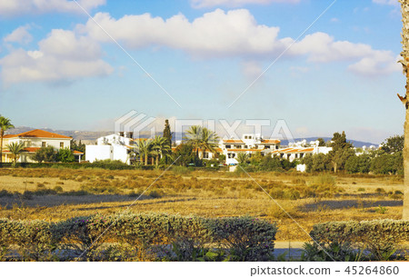 Landscape of town Paphos with houses, Cyprus Landscape of town Paphos with houses, Cyprus 45264860