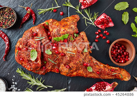 raw whole leg of a lamb 45264886