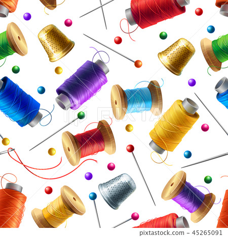 seamless pattern with sewing tools 45265091