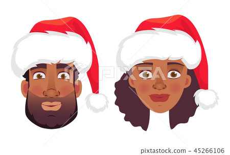 face of African man and woman face of African man and woman 45266106