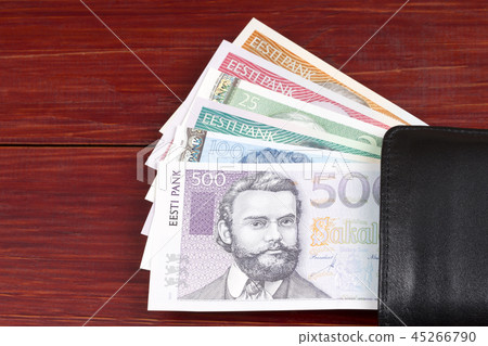 Estonian money in the black wallet Estonian money in the black wallet 45266790