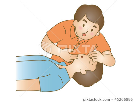 First aid illustration 83: Emergency resuscitation, artificial respiration 45266896