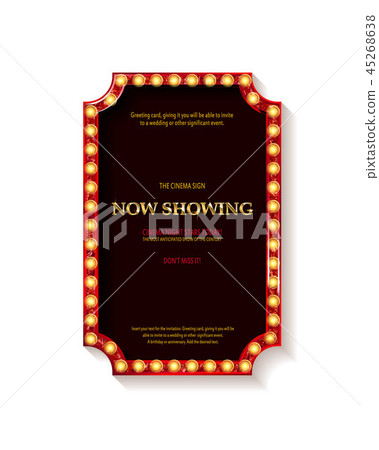 Retro cinema bulb sign shape Retro cinema bulb sign shape 45268638
