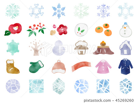 手拉的冬天象1水彩 手拉的冬天象1水彩 45269260