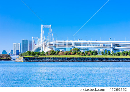 Rainbow Bridge from Tokyo Odaiba Beach Park 45269262