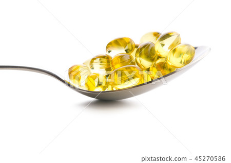 Omega 3 gel capsules. 45270586