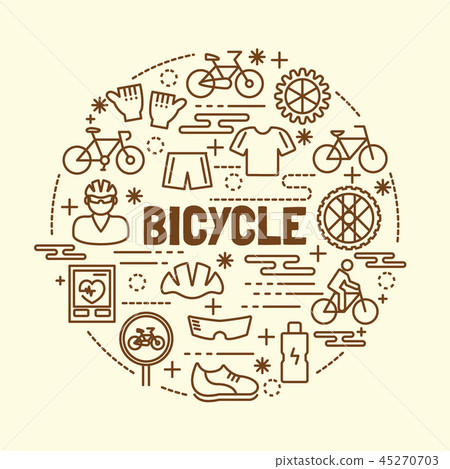 bicycle minimal thin line icons set 45270703