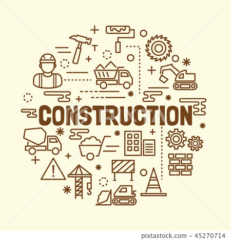 construction minimal thin line icons set - Stock Illustration [45270714 ...