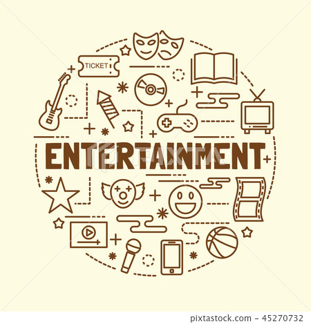 entertainment minimal thin line icons set 45270732