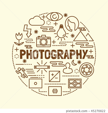photography minimal thin line icons set 45270822