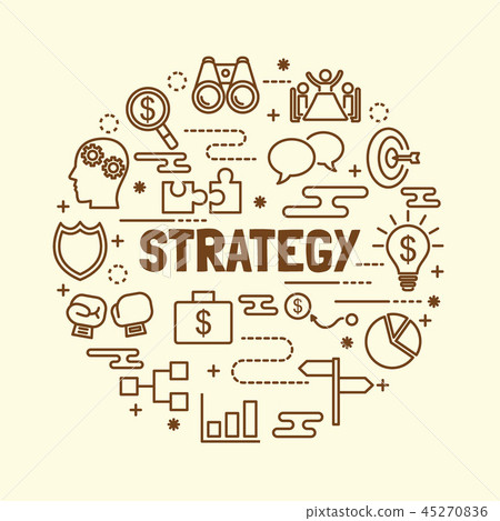 strategy minimal thin line icons set 45270836