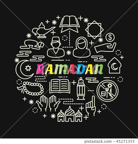 ramadan colorful gradient with line icons set ramadan colorful gradient with line icons set 45271355