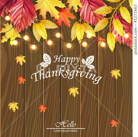 Happy thanksgiving card Vector. Fall leaves - Stock Illustration ...
