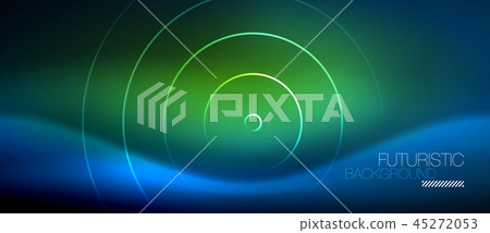 Neon glowing circles background 45272053