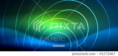 Neon glowing circles background 45272067