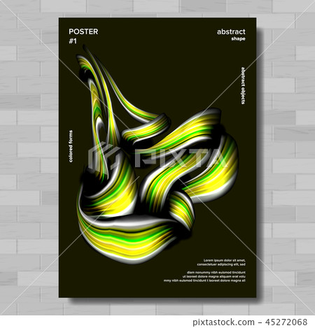 Liquid, Brush Poster Vector. Drop, Oil. Vibrant Gradients Shape. Illustration Liquid, Brush Poster Vector. Drop, Oil. Vibrant Gradients Shape. Illustration 45272068
