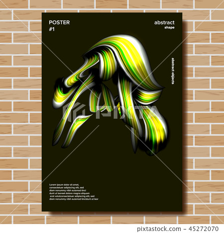 Abstract Shape Poster Vector. Smear, Stripe. Minimal Brigth Background. Illustration Abstract Shape Poster Vector. Smear, Stripe. Minimal Brigth Background. Illustration 45272070
