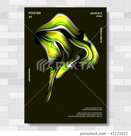 Modern Abstract Cover Poster Vector. Colorful Wave Lines. Flyer, Cover, Brochure. Illustration 45272072