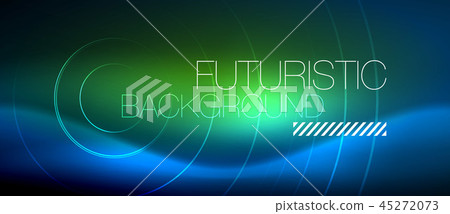 Neon glowing circles background 45272073