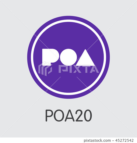 Poa20 - Digital Currency Coin Symbol. Vector Icon 45272542