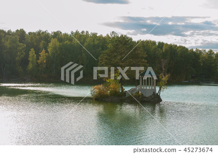 Summer landscape of lake with crystal and fresh water Aya Summer landscape of lake with crystal and fresh water Aya 45273674