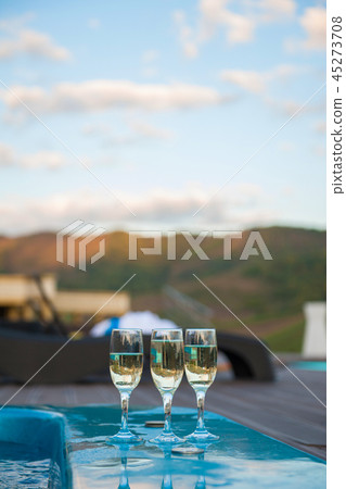Three glass of cool champagne Three glass of cool champagne 45273708