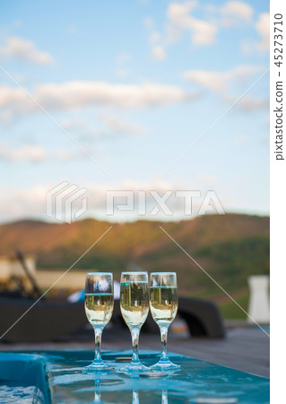 Three glass of cool champagne Three glass of cool champagne 45273710