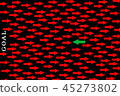 Red arrows and green arrow in opposite direction 45273802