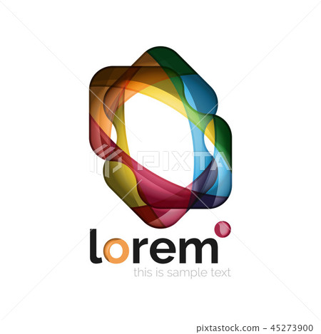 Geometric abstract business icon template, smooth shape 45273900