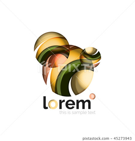 Geometric abstract business icon template, smooth shape 45273943