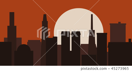 Modern City Skyline Sunrise Vector illustration Modern City Skyline Sunrise Vector illustration 45273965
