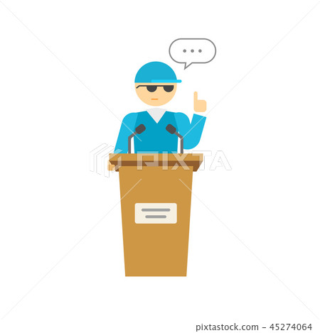 Spokesman speaker person on podium, business orator speaking, talking 45274064