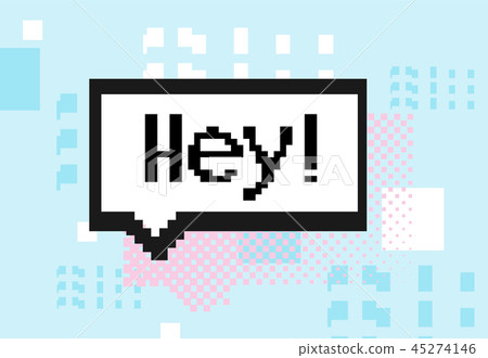 8 bit speech bubble shapes. Hey 8 bit speech bubble shapes. Hey 45274146
