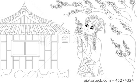 Plum flower 45274324