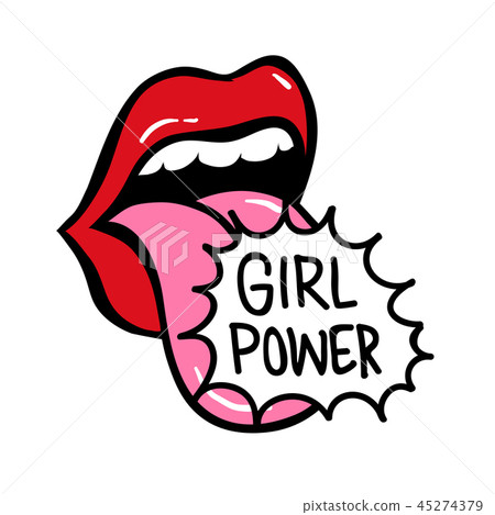 GRL PWR short quote. Girl Power cute hand drawing illustration GRL PWR short quote. Girl Power cute hand drawing illustration 45274379