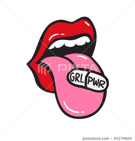 GRL PWR short quote. Girl Power cute hand drawing illustration 45274604